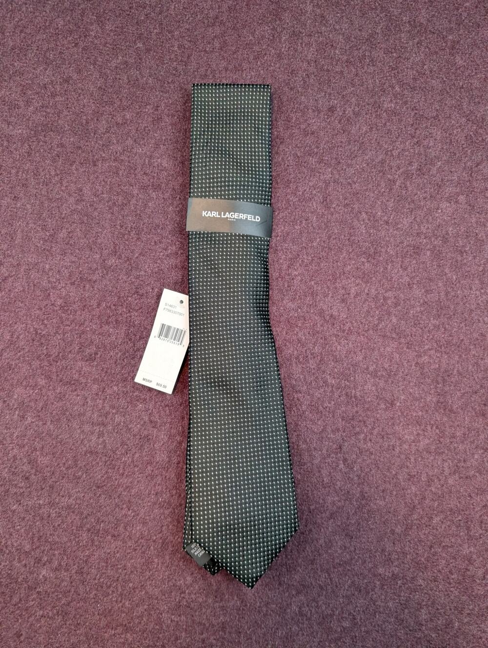 Karl Lagerfeld Silk Tie, Black/White - NWT
